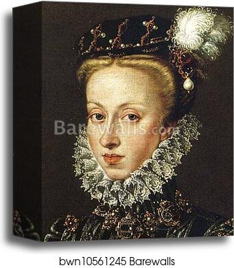 Portrait of Queen Anne of Austria. Detail by Sofonisba Anguissola, Canvas Print Portrait of Queen Anne of Austria. Detail by Sofonisba Anguissola, Canvas Print