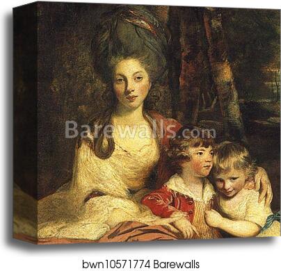 Lady Elizabeth Delmé and Her Children. Detail by Sir Joshua Reynolds, Canvas Print