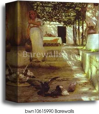 Christ in the House of Martha and Mary. Detail by Henryk Hector Siemiradzki, Canvas Print