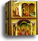 St. Nicholas Offers Three Girls Their Dowry and St. Nicholas is Elected Bishop of Mira by Ambrogio Lorenzetti, Canvas Print