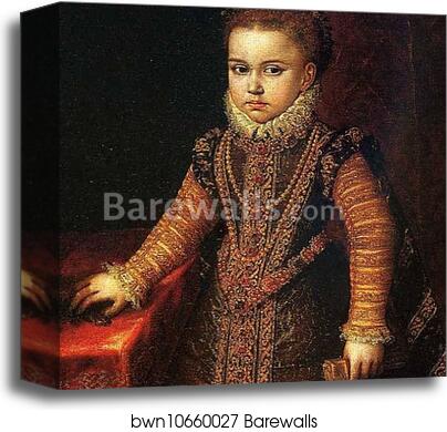Portrait of the Infantas Isabella Clara Eugenia and Catalina Micaela. Detail by Sofonisba Anguissola, Canvas Print Portrait of the Infantas Isabella Clara Eugenia and Catalina Micaela. Detail by Sofonisba Anguissola, Canvas Print