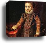 Portrait of the Infantas Isabella Clara Eugenia and Catalina Micaela. Detail by Sofonisba Anguissola, Canvas Print