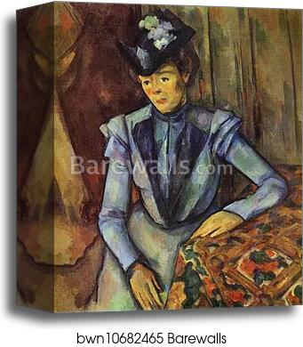 Lady in Blue by Paul Cézanne, Canvas Print