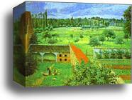 View from the Artist's Window at Eragny by Camille Pissarro, Canvas Print