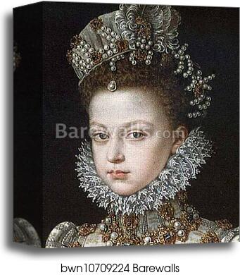 Portrait of the Infanta Isabella Clara Eugenia. Detail by Sofonisba Anguissola, Canvas Print