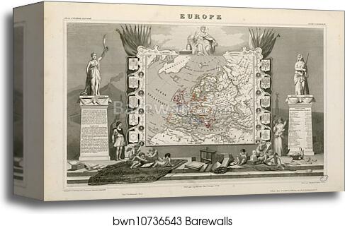 Europe (Ancien Continent) by Victor Jules Levasseur, Canvas Print