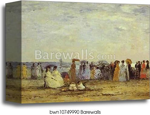Bathers on the Beach at Trouville by Eugène-Louis Boudin, Canvas Print