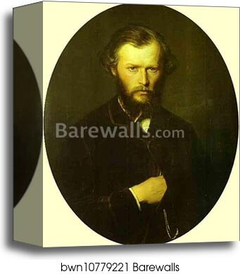 Portrait of Nikolai Lanin by Vasily Perov, Canvas Print