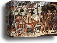 Procession of the Magus Balthazar. Detail by Benozzo Gozzoli, Canvas Print