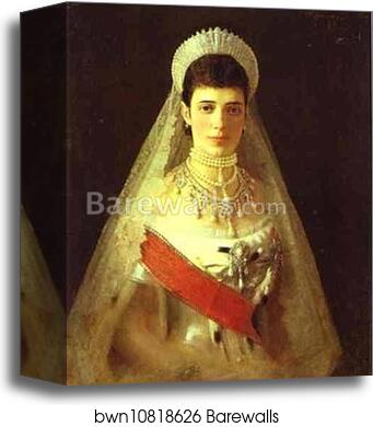 Portrait of the Empress Maria Feodorovna by Ivan Kramskoy, Canvas Print