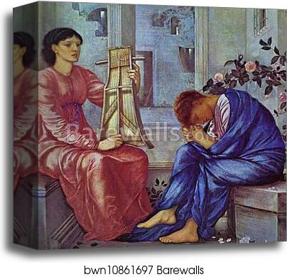The Lament by Sir Edward Coley Burne-Jones, Canvas Print