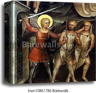 The Expulsion from the Paradise. Dome fresco by Giusto De’ Menabuoi, Canvas Print