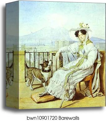 Portrait of the Princess N. S. Golitzina by Alexander Brulloff, Canvas Print