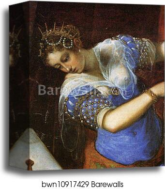 Judith and Holofernes. Detail by Jacopo Robusti, Called Tintoretto, Canvas Print