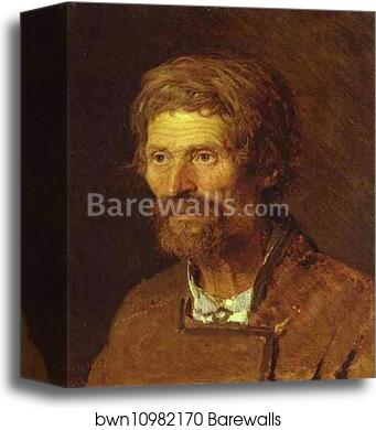 Head of an Old Ukranian Peasant by Ivan Kramskoy, Canvas Print