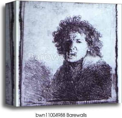 Self-Portrait Open-Mouthed by Rembrandt Harmenszoon Van Rijn, Canvas Print Self-Portrait Open-Mouthed by Rembrandt Harmenszoon Van Rijn, Canvas Print