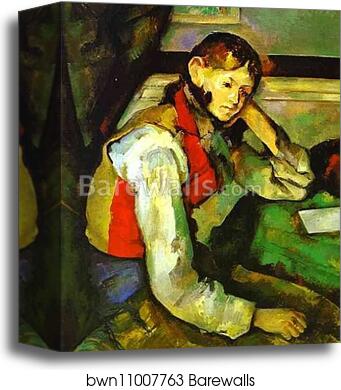 Boy in a Red Waistcoat by Paul Cézanne, Canvas Print