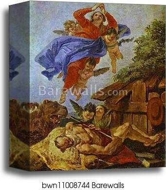 St. Jerome's Vision of the Virgin by Francesco Fontebasso, Canvas Print