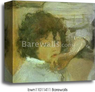 The Children. (Sasha Serov). Detail by Valentin Serov, Canvas Print