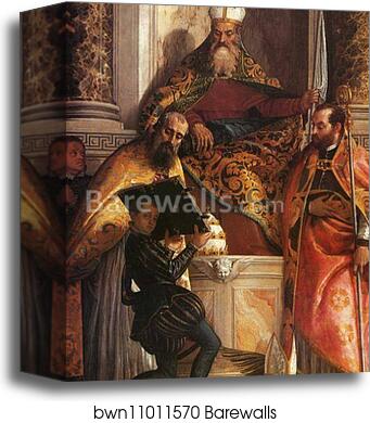 Saints Anthony, Cornelius and Cyprian by Paolo Veronese, Canvas Print