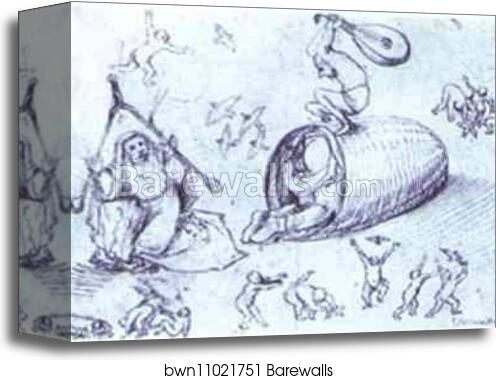 Beehive and Witches by Hieronymus Bosch, Canvas Print