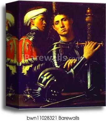 Portrait of a Gentleman in Armor by Giorgione, Canvas Print Portrait of a Gentleman in Armor by Giorgione, Canvas Print