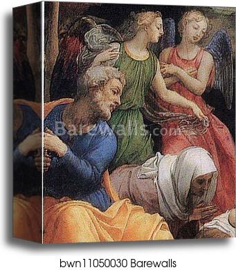 Adoration of the Shepherds. Detail by Agnolo Bronzino, Canvas Print
