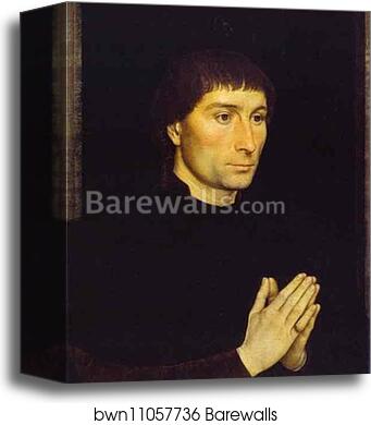 Tommaso Portinari and his Wife. Part of diptych by Hans Memling, Canvas Print