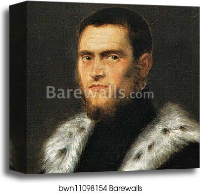 Portrait of a Man Aged Twenty-Six. Detail by Jacopo Robusti, Called Tintoretto, Canvas Print Portrait of a Man Aged Twenty-Six. Detail by Jacopo Robusti, Called Tintoretto, Canvas Print
