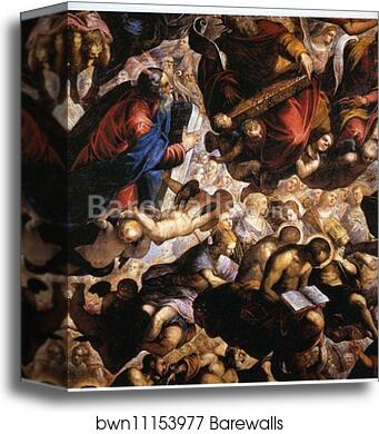 Paradise. Detail by Jacopo Robusti, Called Tintoretto, Canvas Print