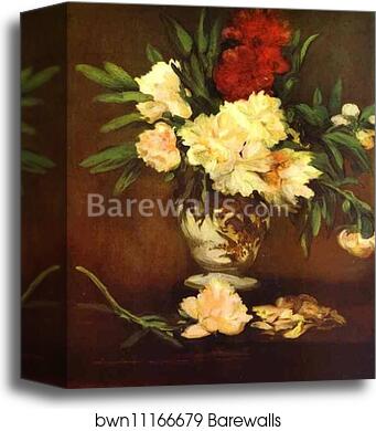Peonies in a Vase by Edouard Manet, Canvas Print
