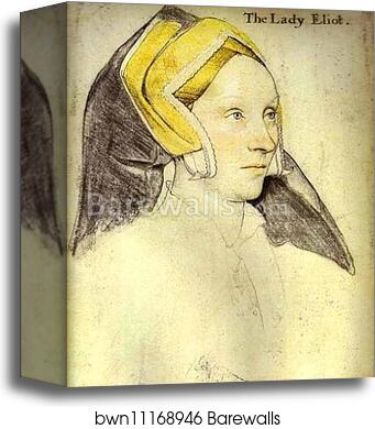 Portrait of Lady Elyot by Hans Holbein The Younger, Canvas Print Portrait of Lady Elyot by Hans Holbein The Younger, Canvas Print