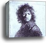 Self-Portrait with Knitted Brows by Rembrandt Harmenszoon Van Rijn, Canvas Print