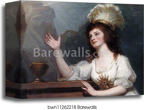 Lady Godfrey Webster. Detail by George Romney, Canvas Print