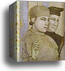 Death of St. Francis and Inspection of Stigmata. Detail by Giotto, Canvas Print