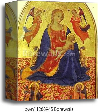 Madonna and Child with Angels by Fra Angelico, Canvas Print Madonna and Child with Angels by Fra Angelico, Canvas Print
