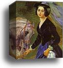 Portrait of the Shishmariov Sisters. Detail by Karl Brulloff, Canvas Print