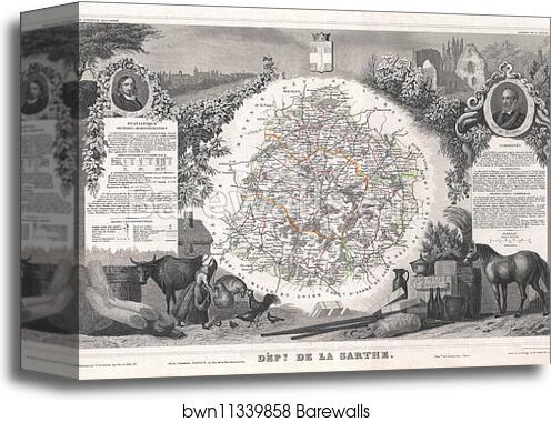Dept. de la Sarthe by Victor Jules Levasseur, Canvas Print