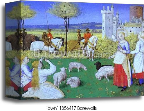 St. Marguerite. Miniature from the Book of Hours of Etienne Chevalier by Jean Fouquet, Canvas Print St. Marguerite. Miniature from the Book of Hours of Etienne Chevalier by Jean Fouquet, Canvas Print