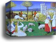 St. Marguerite. Miniature from the Book of Hours of Etienne Chevalier by Jean Fouquet, Canvas Print