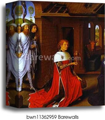 The Adoration of the Magi. Detail by Hans Memling, Canvas Print The Adoration of the Magi. Detail by Hans Memling, Canvas Print
