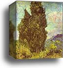 Two Cypresses. Saint-Rémy by Vincent Van Gogh, Canvas Print