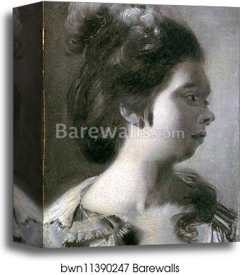 Study of a Young Girl with Feathers in Her Hair by Joseph Wright Of Derby, Canvas Print