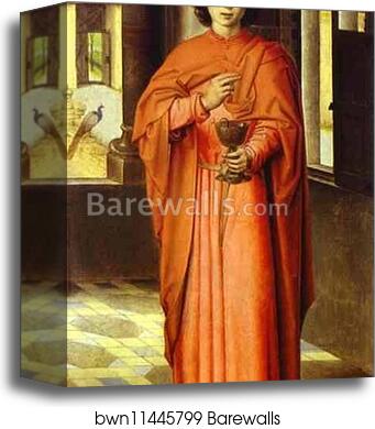St. John the Evangelist. Panel of the Donne Triptych by Hans Memling, Canvas Print