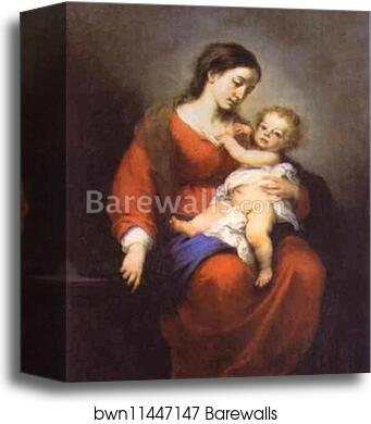 Virgin and Child by Bartolomé Esteban Murillo, Canvas Print Virgin and Child by Bartolomé Esteban Murillo, Canvas Print