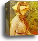 Young Woman with a Straw Hat by Berthe Morisot, Canvas Print