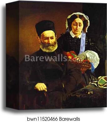 Portrait of M. and Mme. Auguste Manet (the Parents of Edouard Manet) by Edouard Manet, Canvas Print