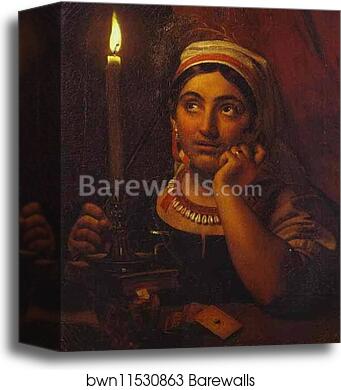 Fortune-Teller with a Candle by Orest Kiprensky, Canvas Print