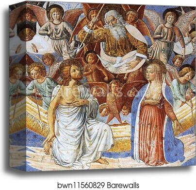 St. Sebastian Intercessor. Detail by Benozzo Gozzoli, Canvas Print