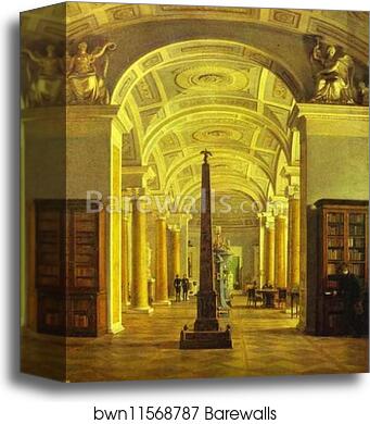 View on the Hermitage Library by Alexey Tyranov, Canvas Print
